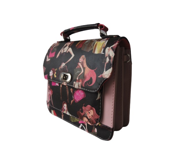 Bolso Pequeño Tipo Crossbody Calzado Guerreros Vr-101 ROSA X NEGRO